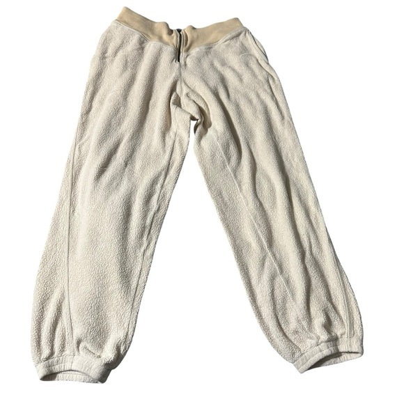 Aerie women's size medium, cream colored joggers with zipper  on front - Picture 1 of 4